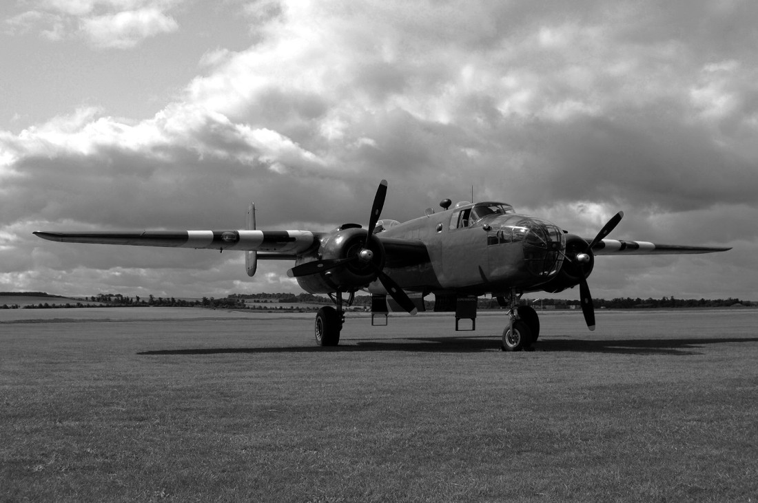 RAF B-25 Mitchell Wearing Invasion Stripes. | Aircrashsites.co.uk