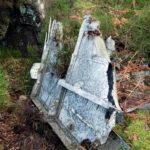 Wing fragment of crashed Short Sterling LJ628, Ewden Beck, England.