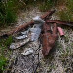 Wreckage fragments of Mosquito PF395 near Dovestones.